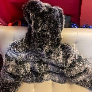 Cropped Faux Fur Coat